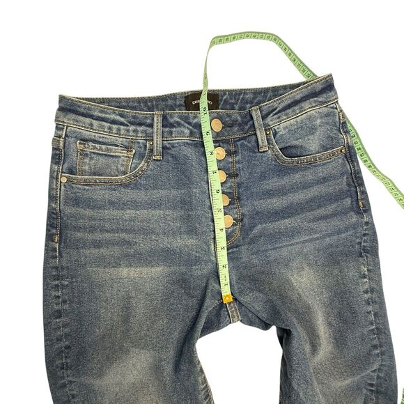Driftwood Gizelle Tapered Leg Cropped Jeans Women Size 27 Exposed Button Front - Picture 9 of 11